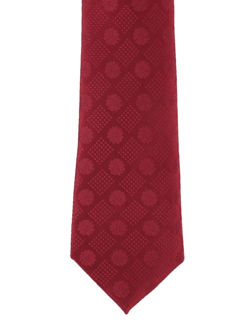 

Peter England Red Woven Design Skinny Tie