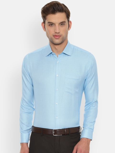 

Van Heusen Men Blue Regular Fit Textured Formal Shirt