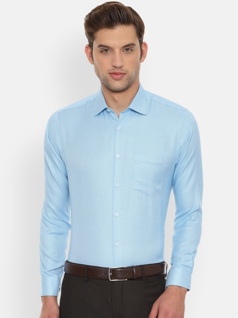 

Van Heusen Men Blue Regular Fit Textured Formal Shirt