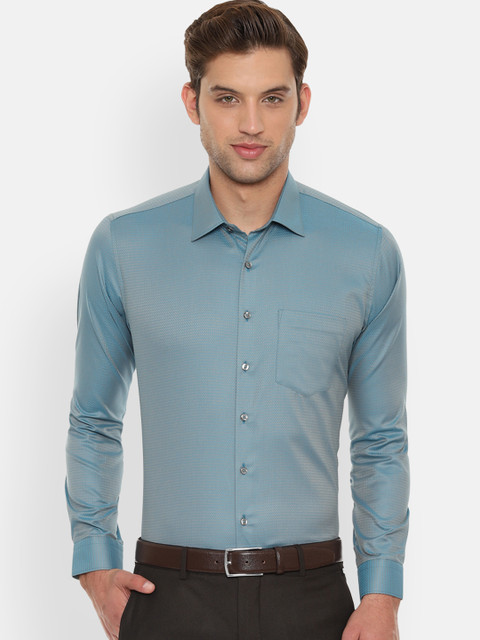 

Van Heusen Men Teal Blue Slim Fit Textured Formal Shirt