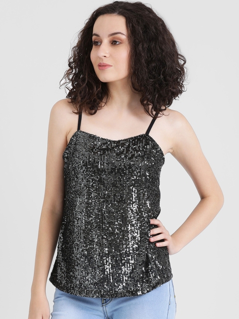 

Zink London Women Black Embellished Top