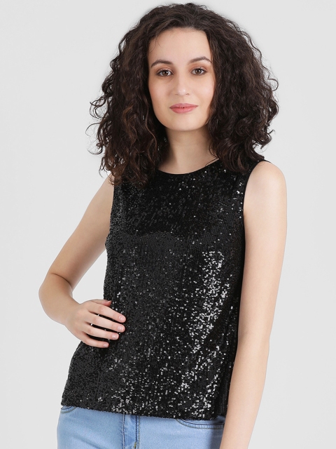 

Zink London Women Black Embellished Top