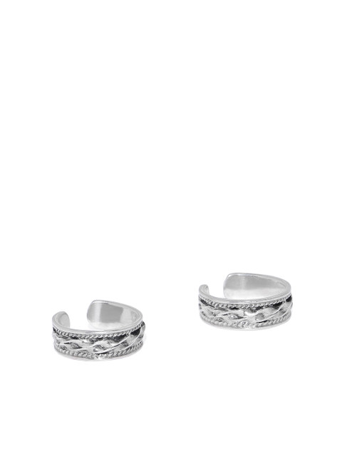 

Peora Women Set of 2 Sterling Silver Oxidised Toe Rings