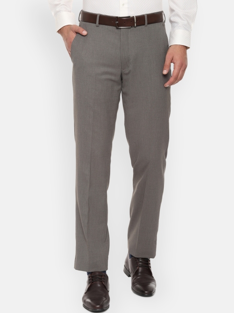 

Louis Philippe Men Grey Regular Fit Solid Formal Trousers