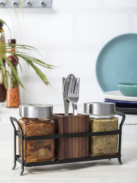 

JVS Dine Mate 4-Piece Table Serving Set, Brown