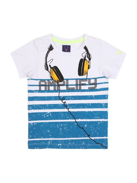

Allen Solly Junior Boys White & Blue Printed Round Neck T-shirt