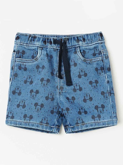 

Juniors by Lifestyle Boys Blue Printed Regular Fit Denim Shorts