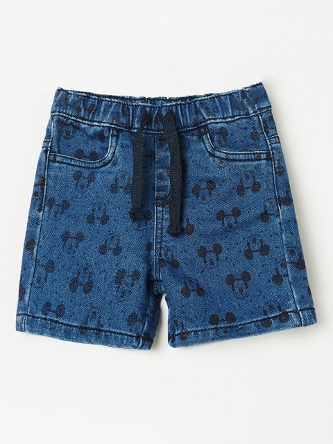 

Juniors by Lifestyle Boys Blue Printed Regular Fit Denim Shorts