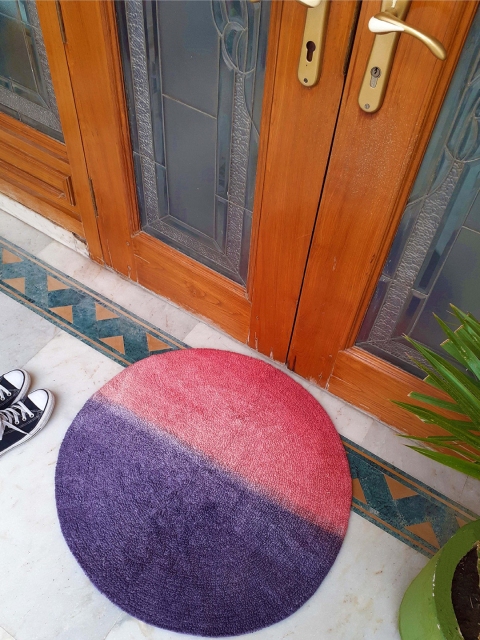 

Avira Home Purple & Pink Colourblocked 1550 GSM Cotton Reversible Doormat