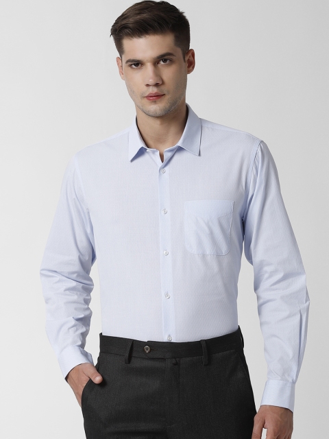 

Peter England Men Blue Regular Fit Self Design Formal Shirt