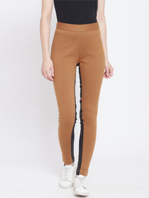 

Rider Republic Women Tan Brown Solid Slim-Fit Treggings