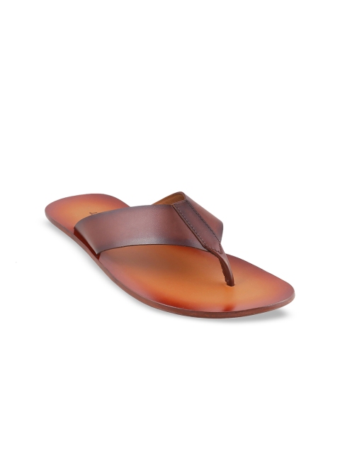 

J.FONTINI Men Tan Brown Sandals