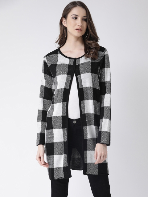 

Club York Women Black Checked Open Front Shrug