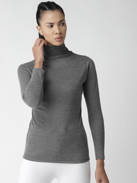 

Chkokko Women Grey Solid Turtle Neck T-shirt