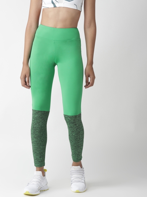 

Chkokko Women Green Colourblocked High-Rise Yoga Tights