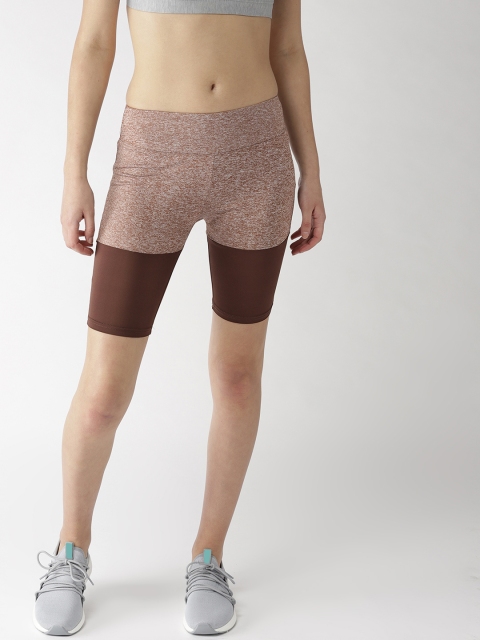 

Chkokko Women Brown Colourblocked Yoga Shorts