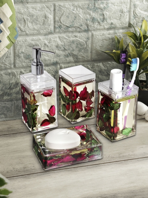 

OBSESSIONS Green & Red Acrylic Printed Bath Accessories Set