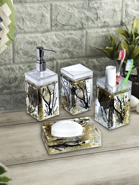 

OBSESSIONS Gold-Toned & Transparent Acrylic Bath Accessories Set