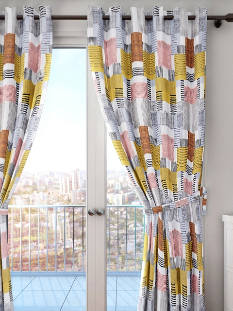 

HOUZZCODE Multicoloured Single Printed Room Darkening Long Door Curtain, Multi