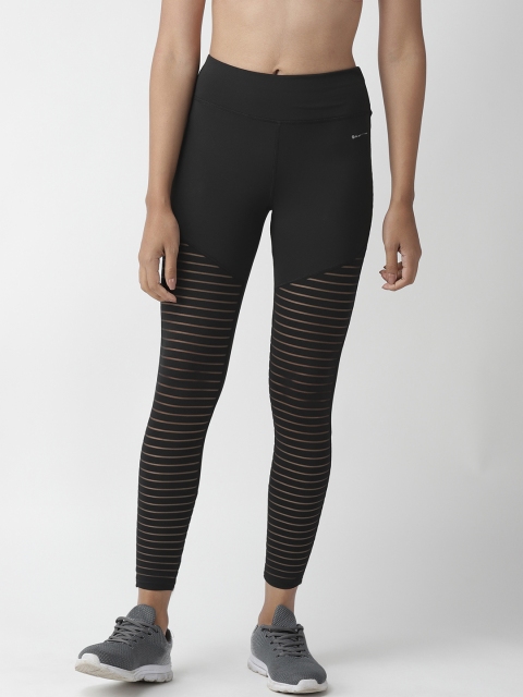 

Chkokko Women Black Solid High-Rise Yoga Tights