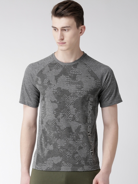 

Alcis Men Charcoal Grey Printed Round Neck Training T-shirt
