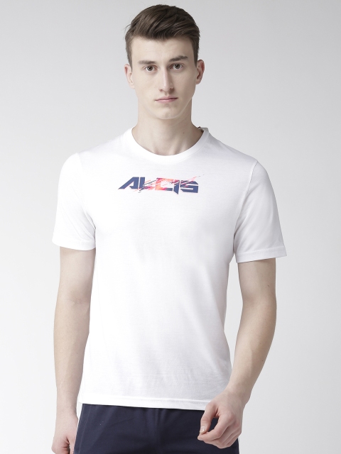

Alcis Men White Printed Round Neck Training T-shirt