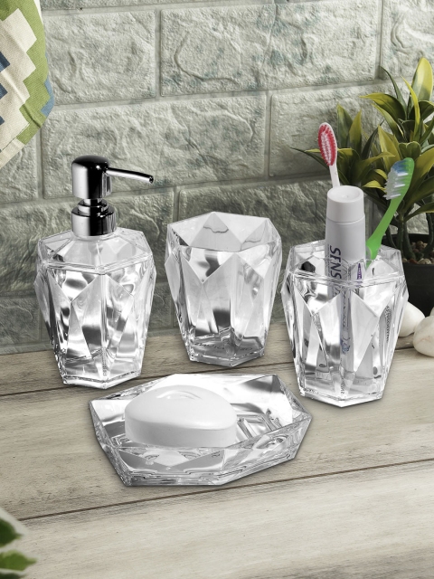 

OBSESSIONS Set of 4 Transparent Acrylic Bath Accessories Set