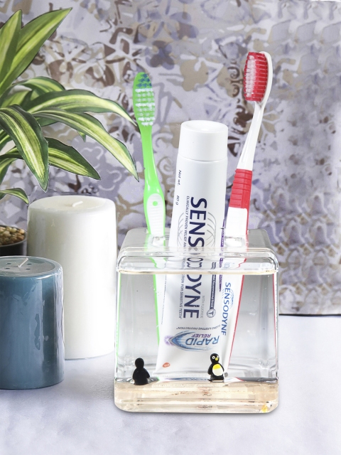 

OBSESSIONS Transparent & Beige Acrylic Toothbrush Holder