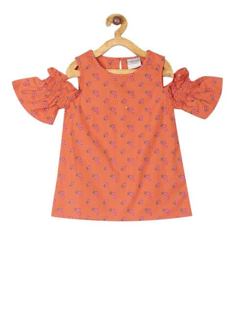 

Cherokee Girls Orange Printed Top