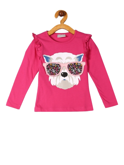 

Cherokee Girls Pink Printed Pure Cotton Top