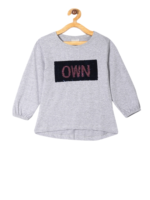 

Cherokee Girls Grey Self Design Top