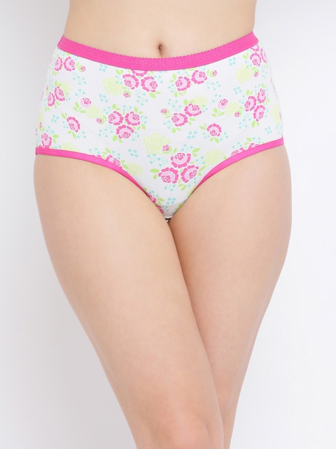 

Clovia Women White & Pink Printed High-Rise Hipster Briefs PN3312P18XL