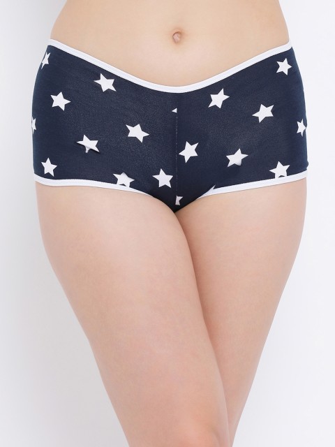 

Clovia Women Navy-Blue & White Boyshorts PN2350P08XS