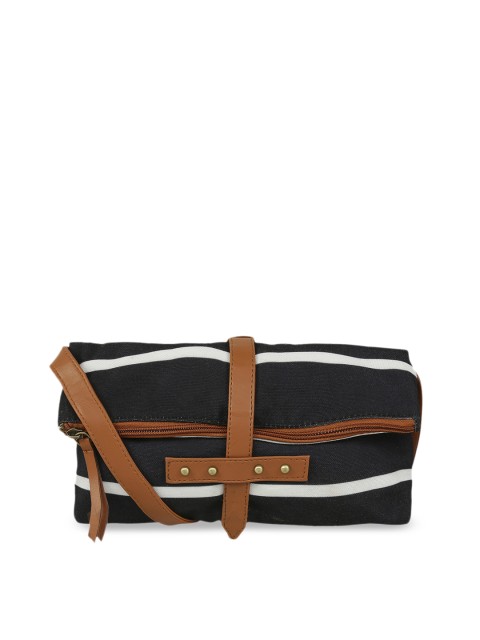 

KLEIO Black & White Striped Sling Bag