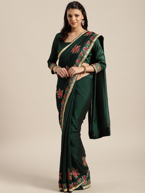 

Saree mall Green Embroidered Detail Saree