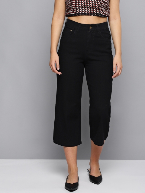 

VividArtsy Women Black Mid-Rise Clean Look 3/4th Stretchable Jeans