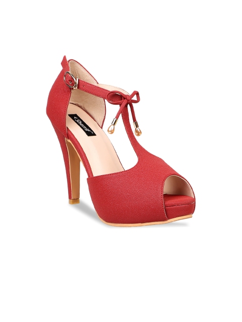 

Sherrif Shoes Women Red Solid Peep Toes