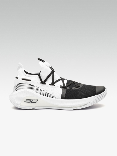 

UNDER ARMOUR Men White & Black Curry 6 Colourblocked Basketball Shoes