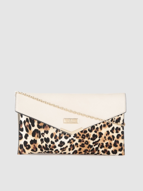 

Carlton London Beige & Brown Leopard Print Envelope Clutch