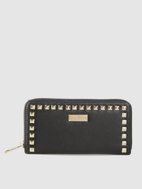 

Carlton London Women Black Studded Zip Around Wallet