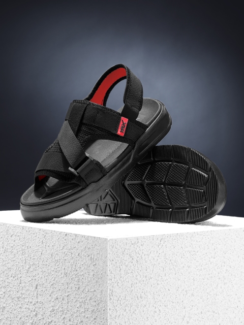 

HRX by Hrithik Roshan Men Black Hook & Loop Athleisure Sports Sandals