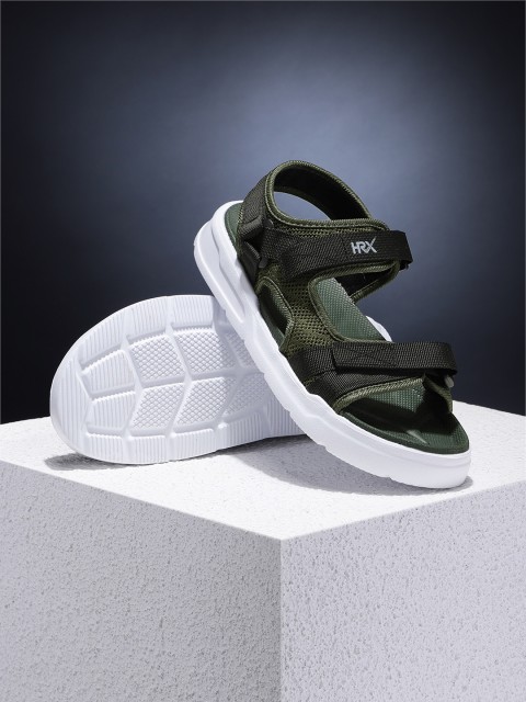 

HRX by Hrithik Roshan Men Olive Green & Black Hook & Loop Athleisure Sandal