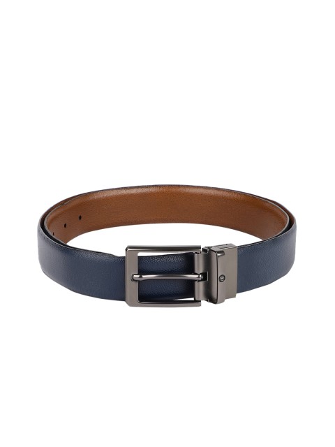 

Louis Philippe Men Navy Blue & Brown Solid Leather Reversible Belt