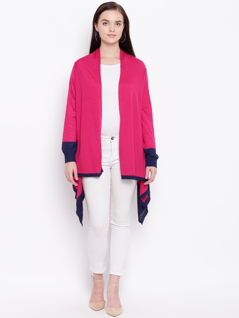 

American Eye Women Pink Solid Front Open Sweater