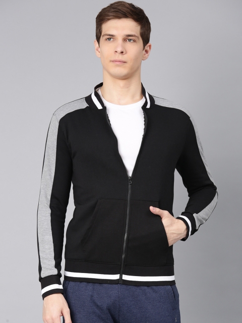 

Maniac Men Black Solid Front-Open Sweatshirt