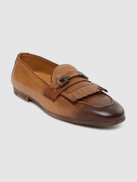 

Tresmode Men Brown Leather Semi-Formal Loafers