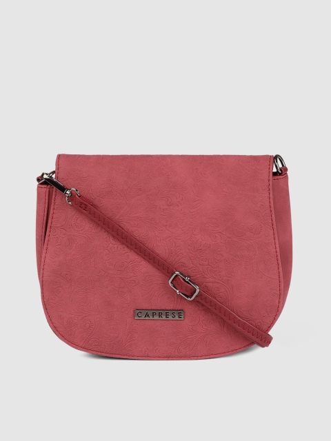 

Caprese Pink Textured Sling Bag