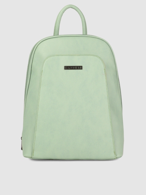 

Caprese Women Light Green Solid Backpack