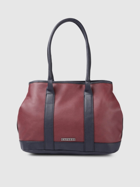 

Caprese Maroon & Blue Solid Shoulder Bag