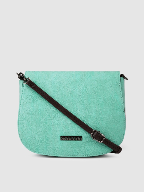 

Caprese Turquoise Blue Textured Sling Bag